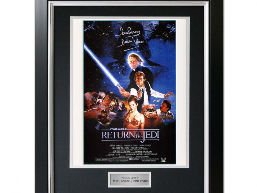 Darth Vader Signed Return Of The Jedi Poster Framed