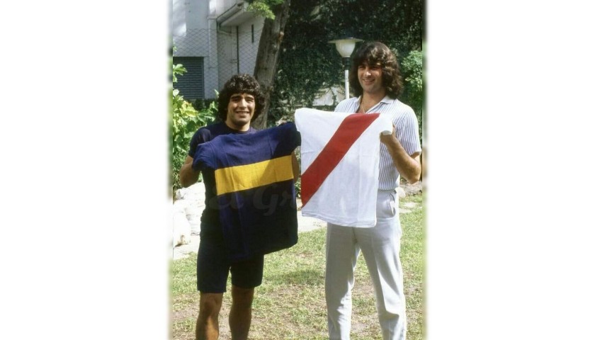 Boca Juniors Shirt, 1970s - Signed by Diego Maradona