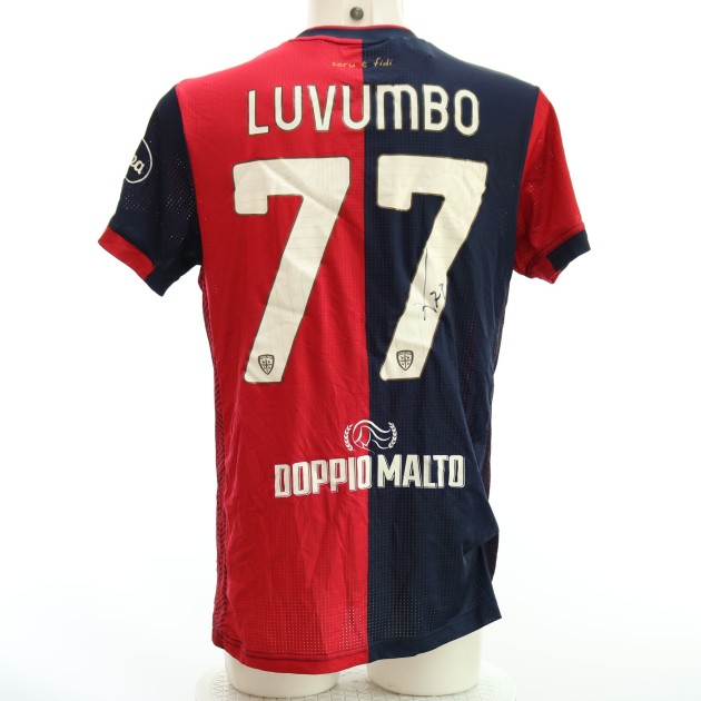 Luvumbo's Signed Unwashed Shirt, Cagliari vs Roma 2024