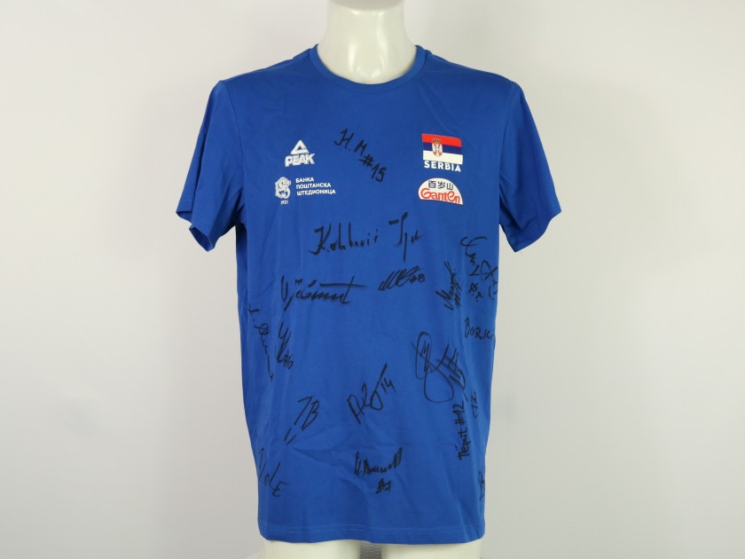Official T-shirt of Serbia - signed by the men's team