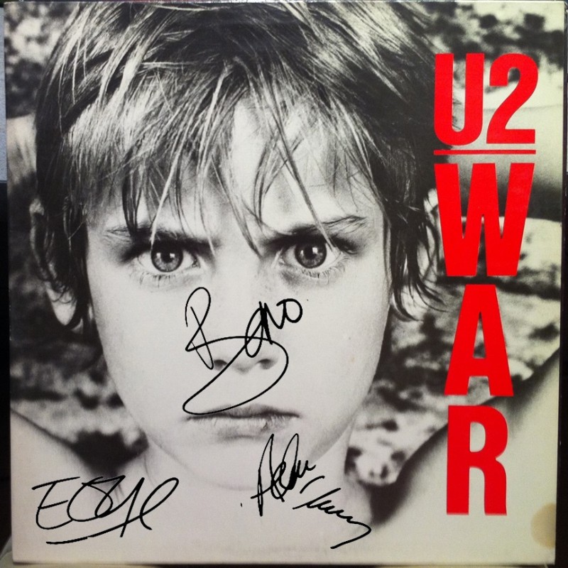 U2 “War” Album with Printed Signatures