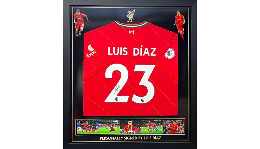 Luis Diaz' Liverpool FC Signed and Framed Shirt