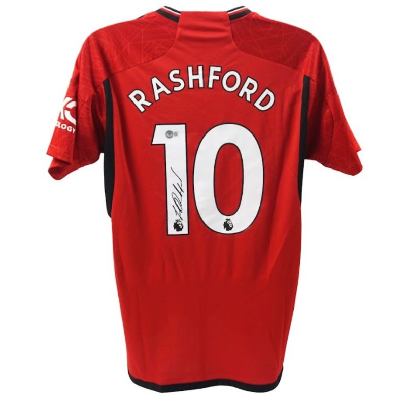 Marcus Rashford's Manchester United 2023 Signed Home Shirt