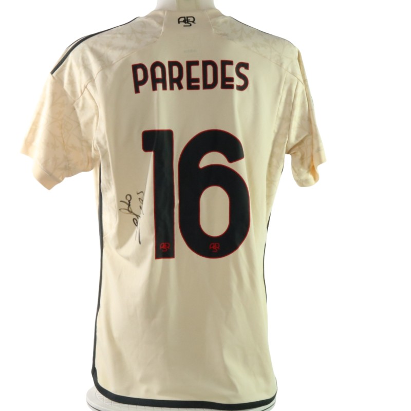 Paredes' Signed Match-Worn Shirt, Milan vs Roma Europa League 2024