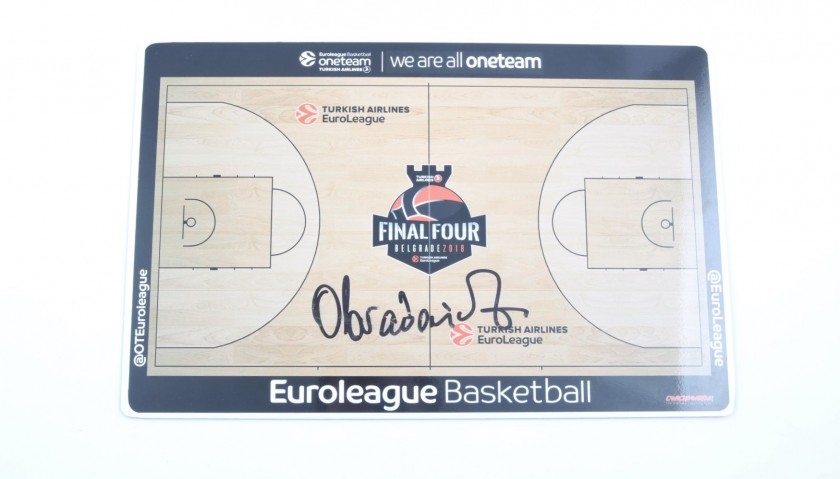 2018 Turkish Airlines EuroLeague Final Four Coach Board signed by Zeljko Obradovic