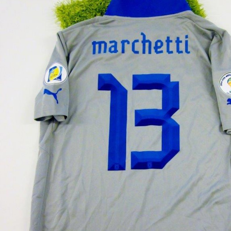 Marchetti match issued shirt, Italy, WorldCup Qualifications 2014