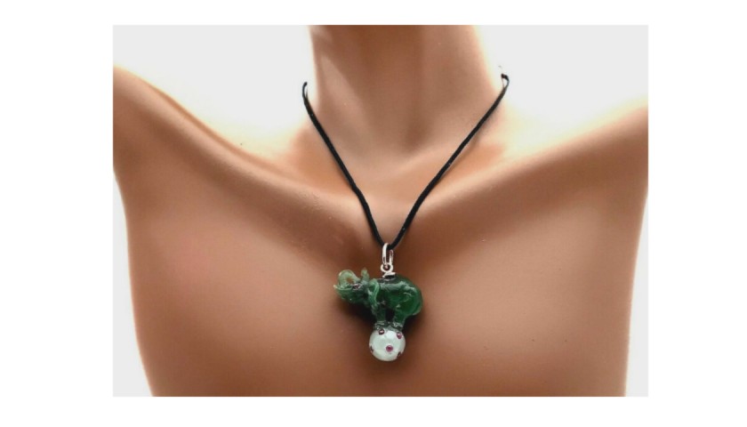 Green jade hot sale elephant pendant