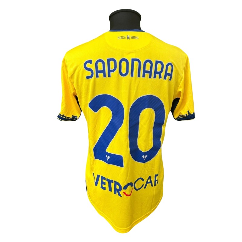 Saponara's Hellas Verona Match-Issued Shirt, 2023/24
