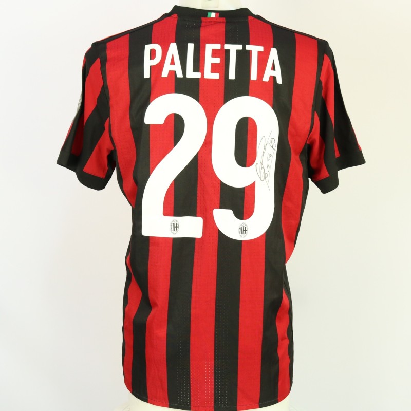 Maglia ufficiale Paletta Milan, 2017/18 - Autografata