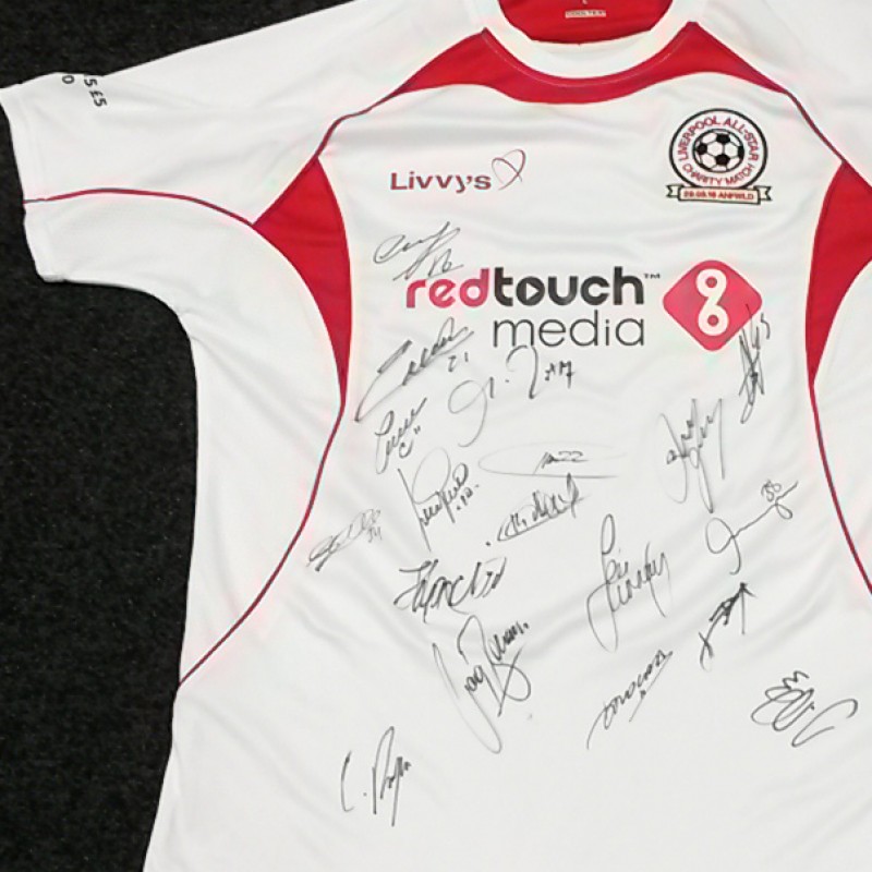 Away Jamie Carragher XI shirt signed by all the team from the All-Star Charity game