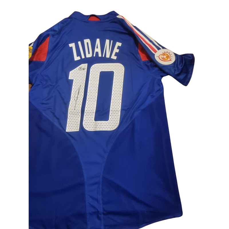 Maglia replica firmata di Zinedine Zidane per la Francia 2004