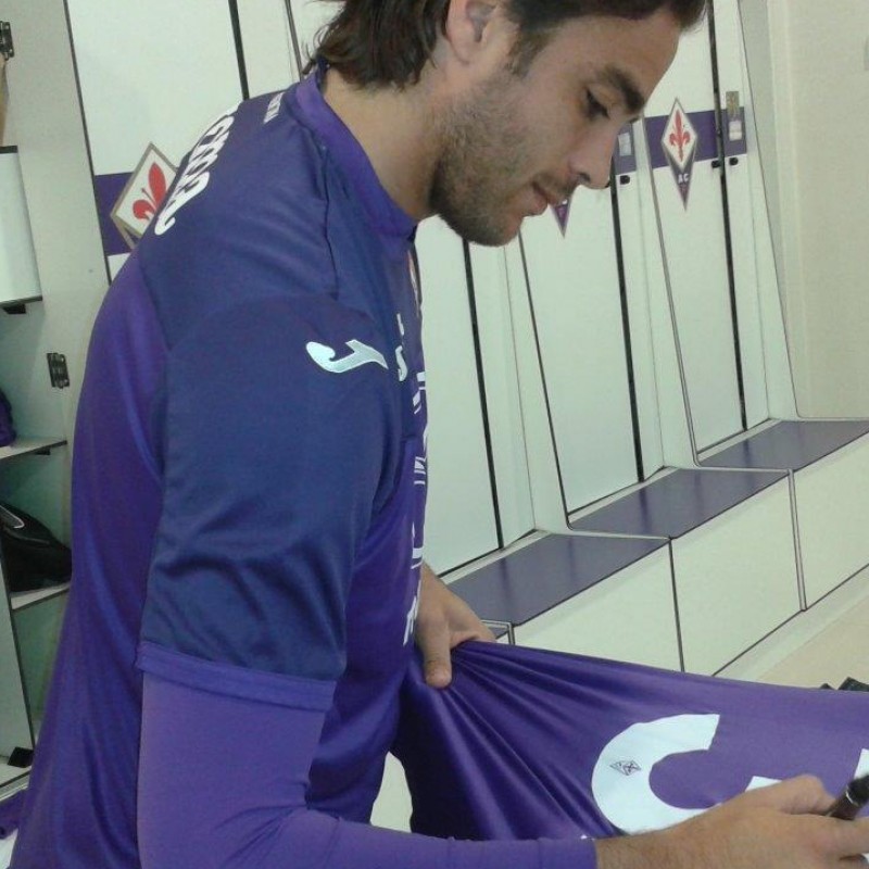 Matri match issued / worn shirt, Fiorentina, Serie A 13/14 - signed