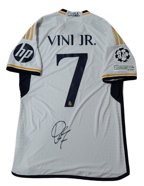 Maglia preparata Vinicius, Borussia Dortmund vs Real Madrid Finale UCL 2024 - Autografata