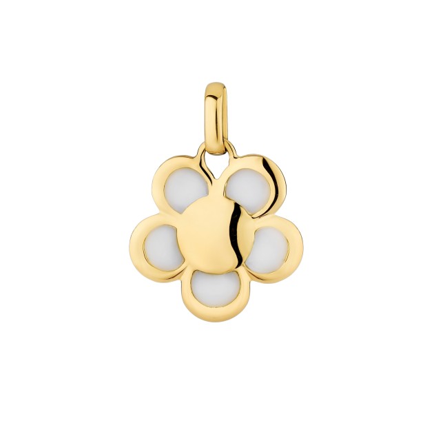 Schreiber - Flower Pendant in Yellow Gold and Enamel