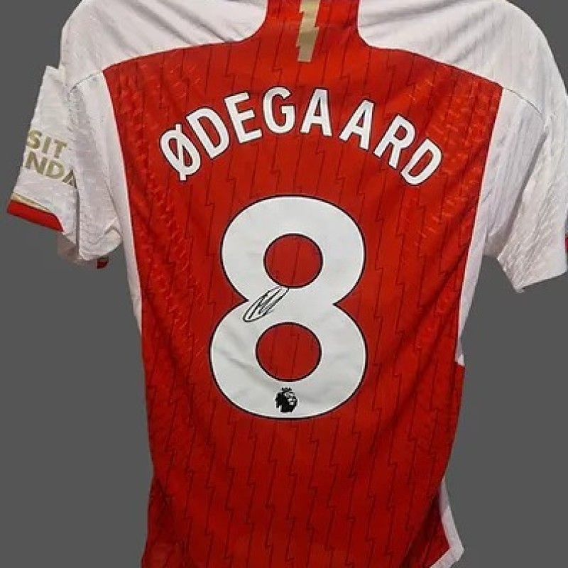 Martin Odegaard's Arsenal 2023/24 Signed and Framed Player Version Shirt