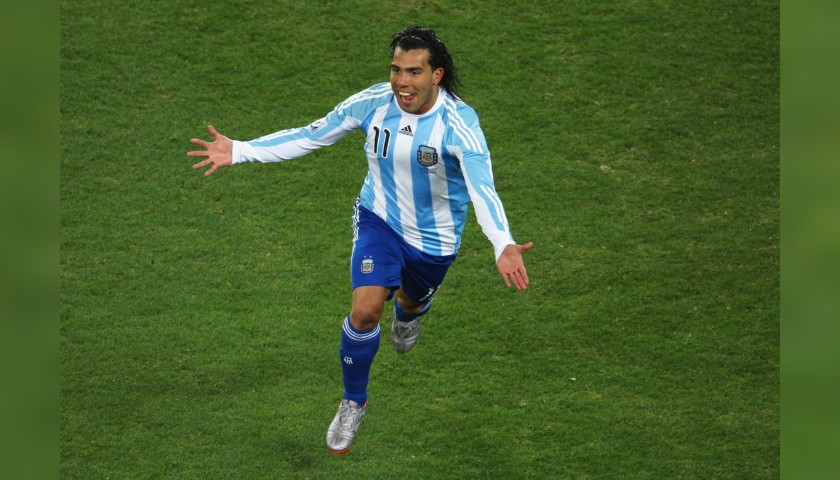 Tevez's Official Argentina Signed Shirt, World Cup 2010 