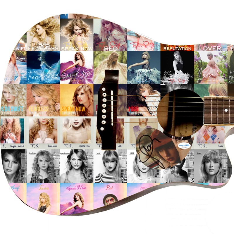 Taylor Swift Signed Custom "Echoes Of Time" Acoustic Graphics Guitar