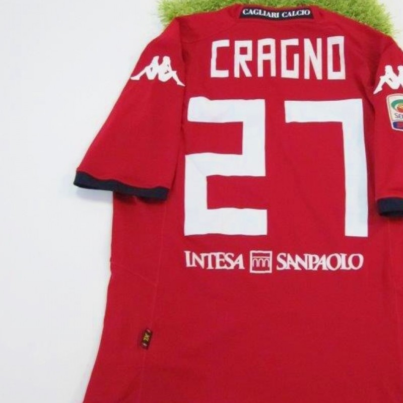 Cragno Cagliari match worn shirt, Cagliari-Sampdoria, Serie A 2014/2015