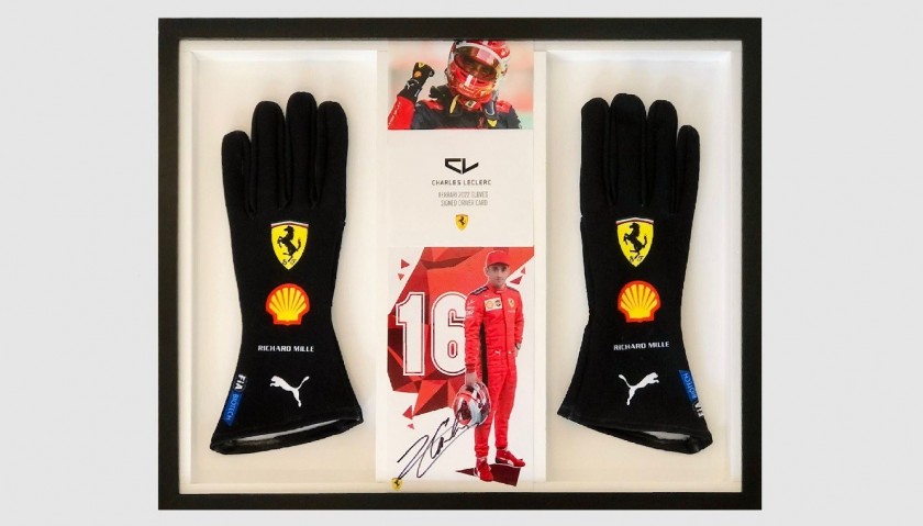 Charles Leclerc Gloves Signed Display