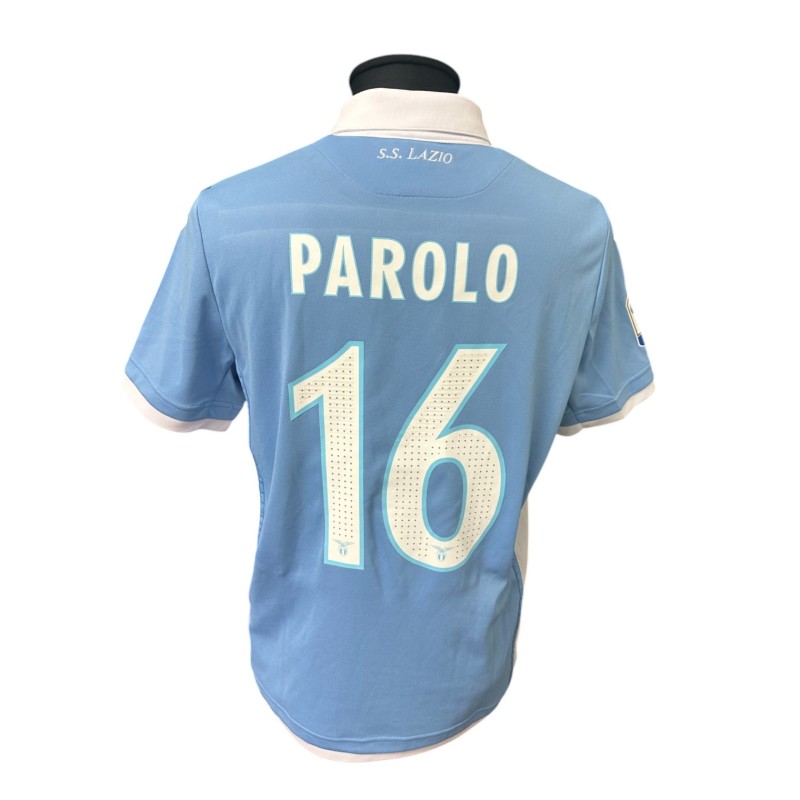 Parolo's Lazio vs Juventus Issued Shirt, 2016 - Special Patch for Amatrice