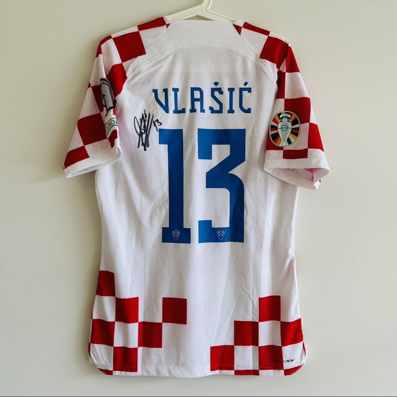 Nikola Vlasic's Croatia Euro Cup Qualifier Signed Match Shirt vs Armenia 