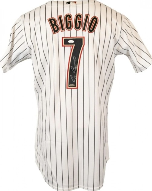 Craig Biggio Autographed Houston Astros Rainbow Nike Jersey - Tristar  *Silver