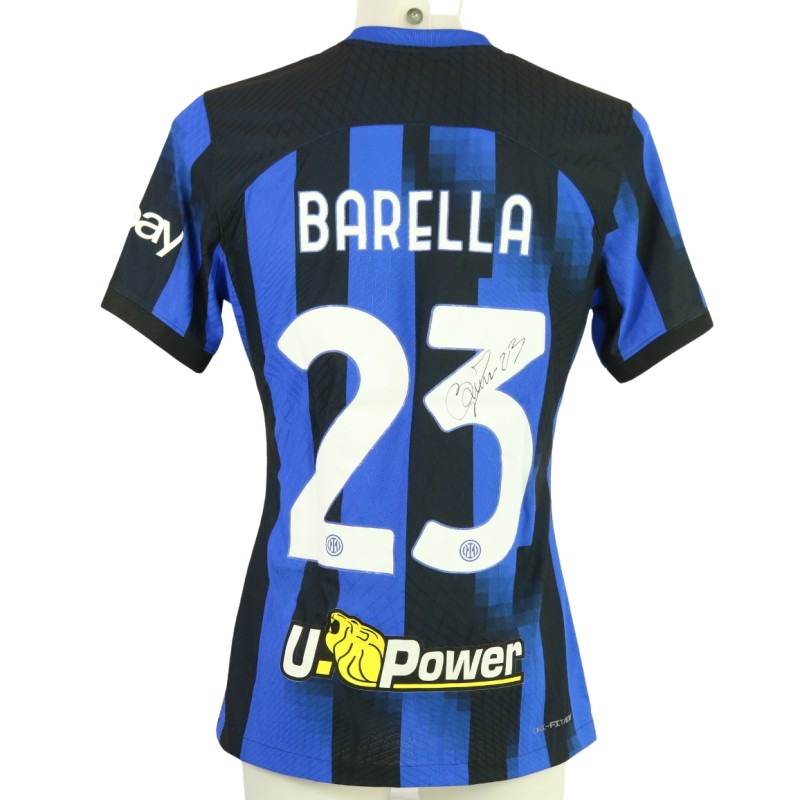 Barella's Inter Milan vs Lazio Issued Signed Shirt, Supercoppa 2023/24 