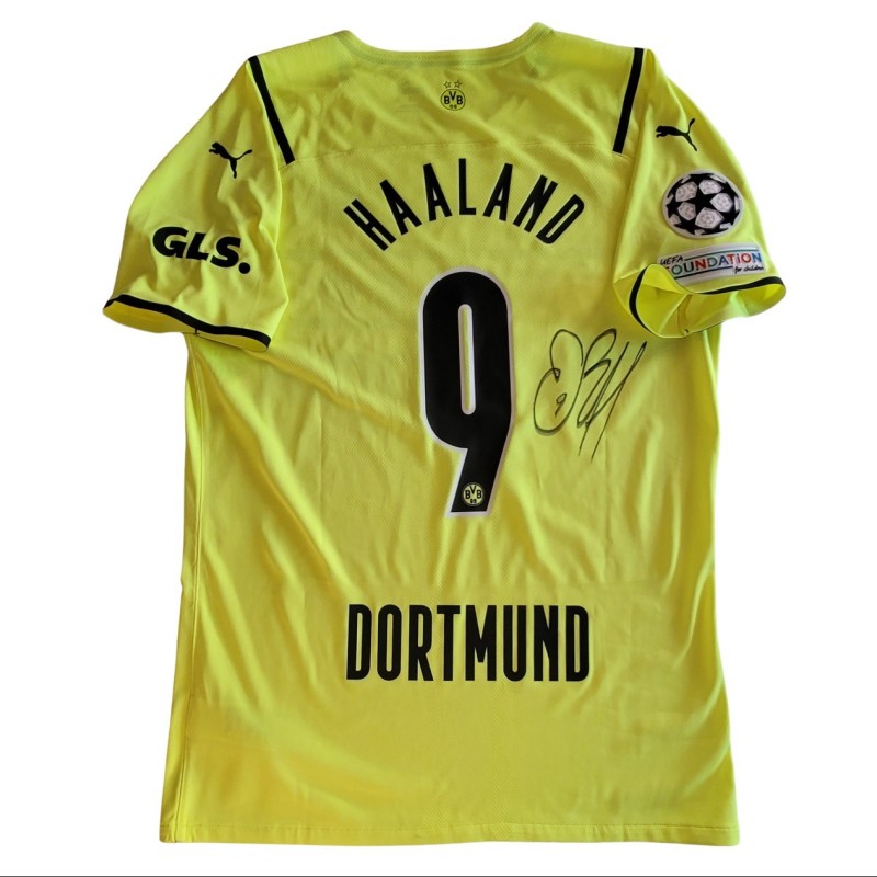 Haaland's Borussia Dortmund Signed Match Shirt, UCL 2021/22