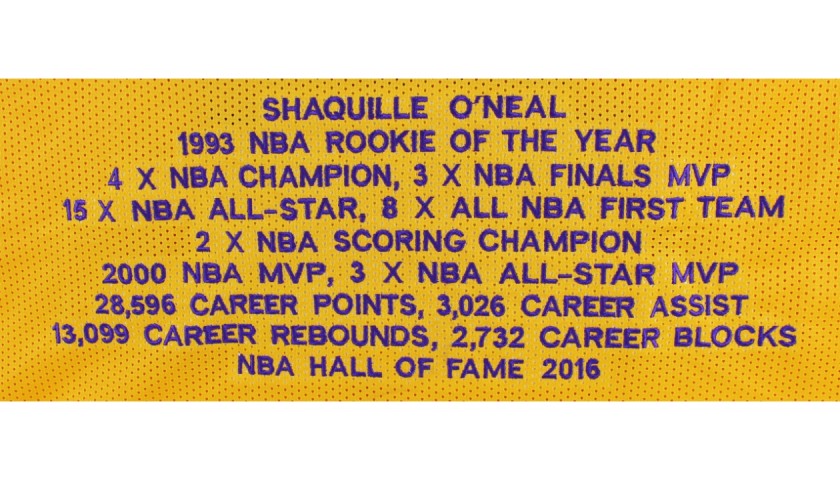 Shaquille O’Neal Signed Gold Stat Jersey - CharityStars