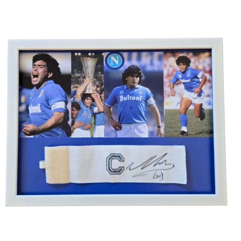 Maradona's Napoli Signed Issued Captain's Armband, 1987