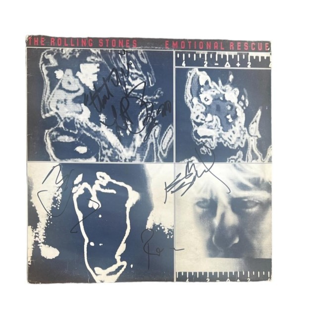 LP in vinile firmato Emotional Rescue dei Rolling Stones