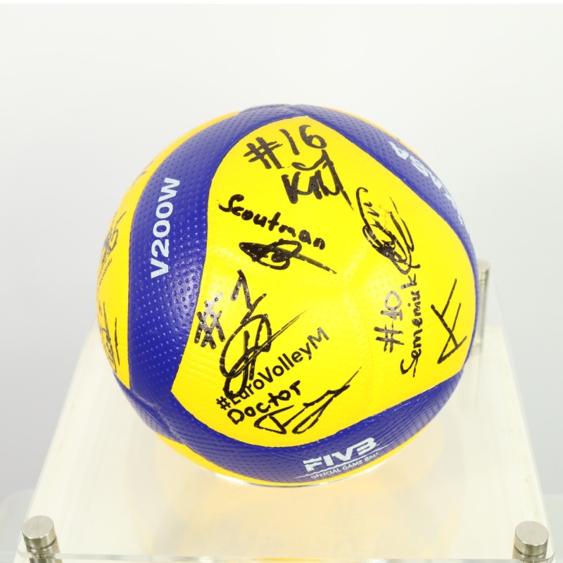 Pallone dell'Ucraina ufficiale a Eurovolley 2023 autografato dalla Nazionale Maschile 