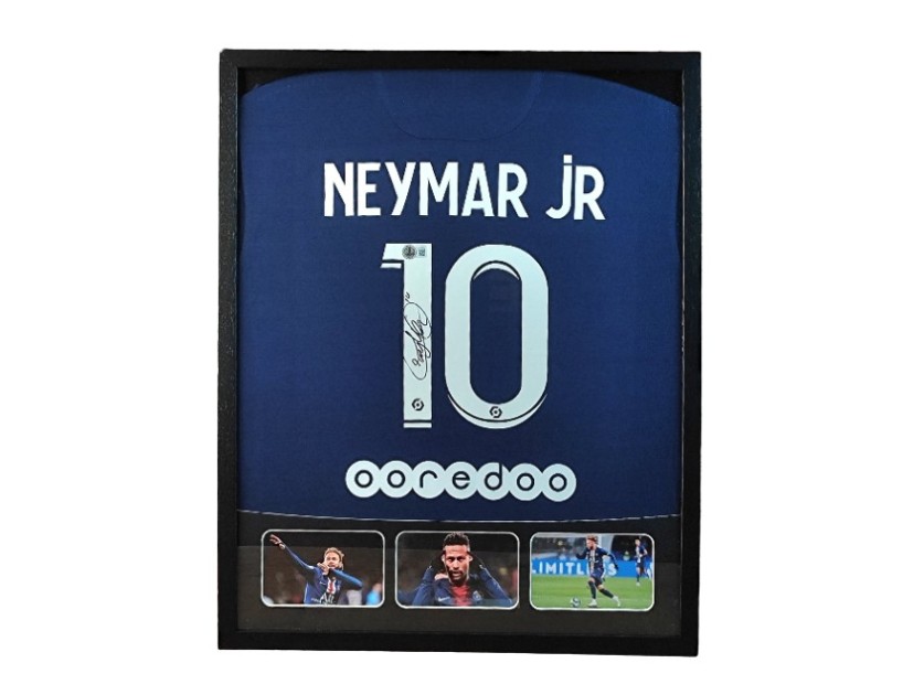 Neymar's Paris Saint-Germain Signed Shirt in a Deluxe High-Quality Frame