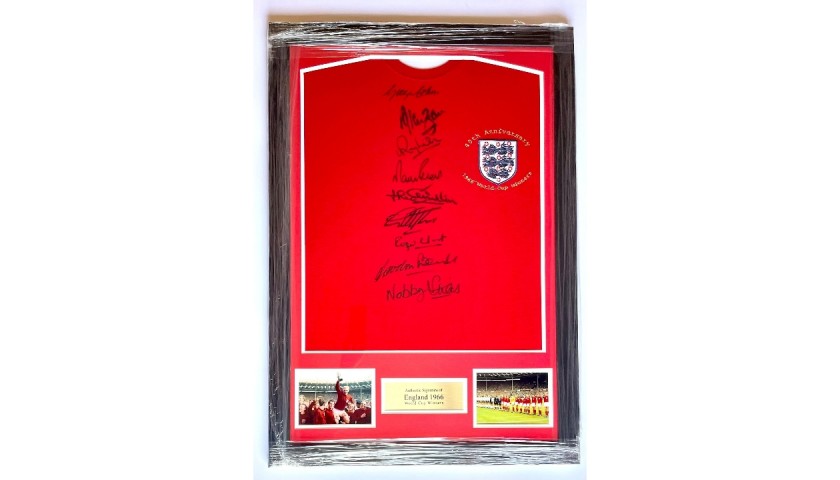 England 1966 World Cup Signed and Framed Shirt - Signed By Nine