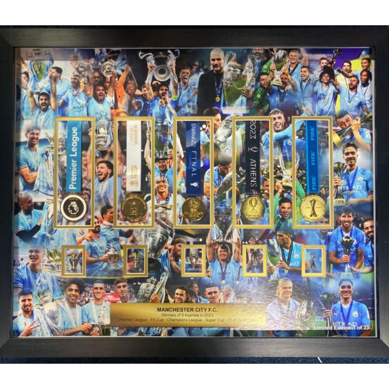 Manchester City 2023 Medal Display - Limited Edition