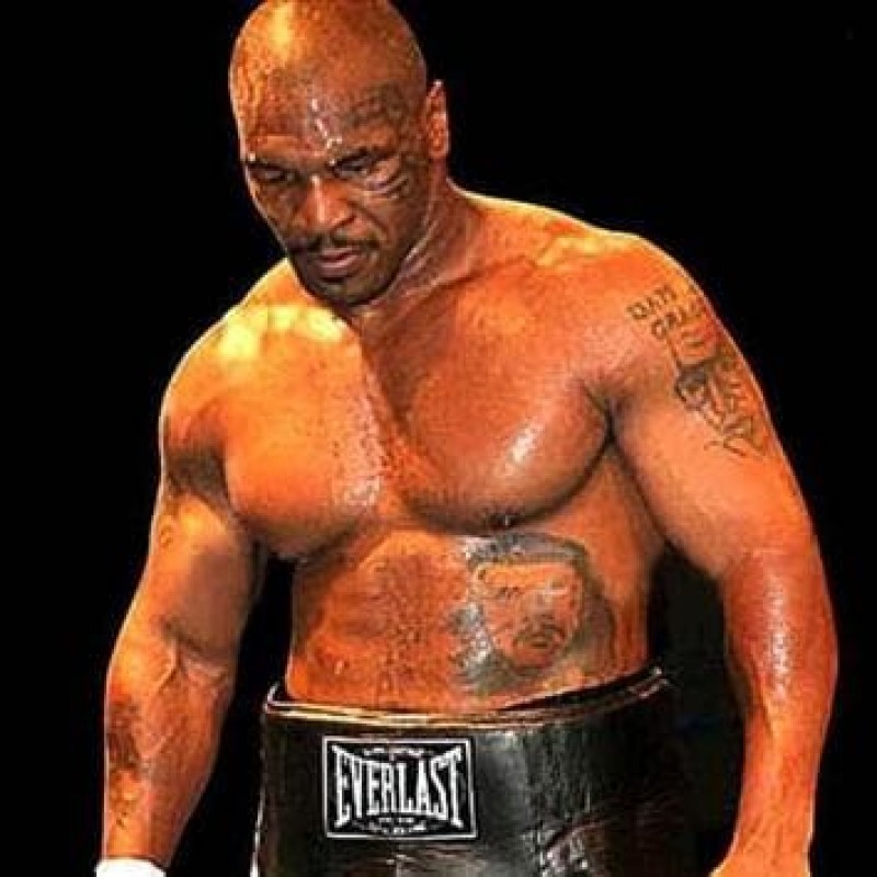 Mike Tyson Signed Black Everlast Boxing Glove