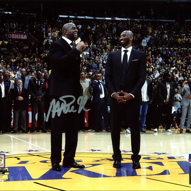 Magic Johnson Signed Photograph with Kobe Bryant