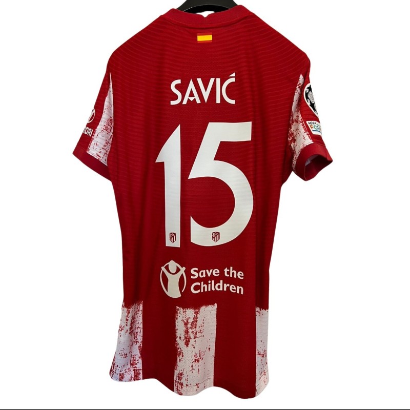 Savić's Atletico Madrid Match-Issued Shirt, Champions League 2021/22