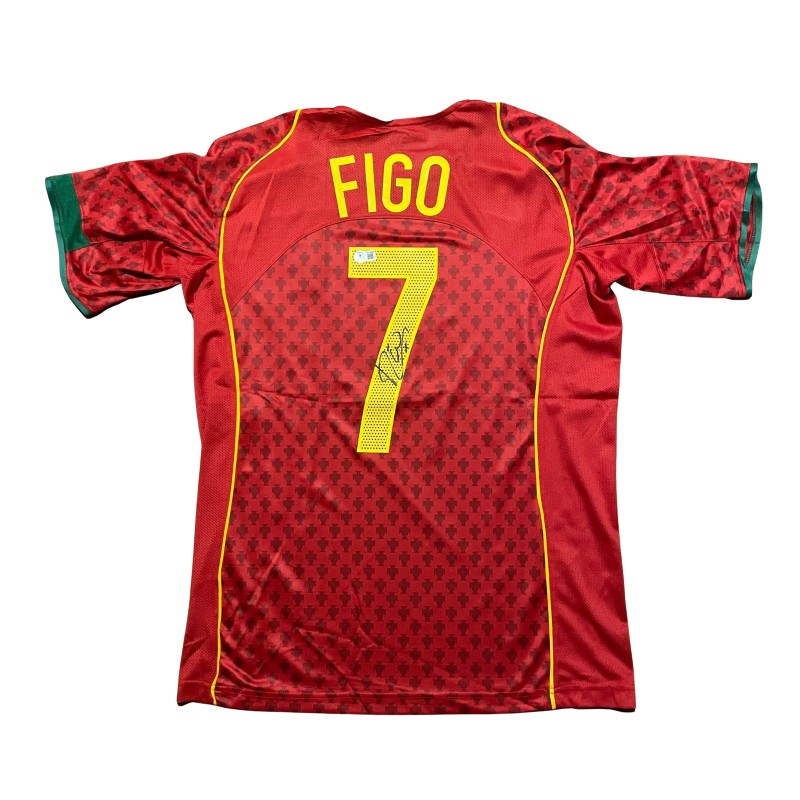 Maglia replica firmata di Luis Figo per il Portogallo a UEFA Euro 2004