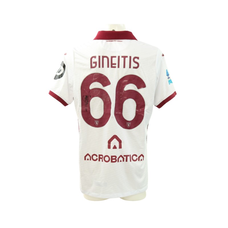 Maglia Gineitis Unwashed, Fiorentina vs Torino 2025 - Autografata