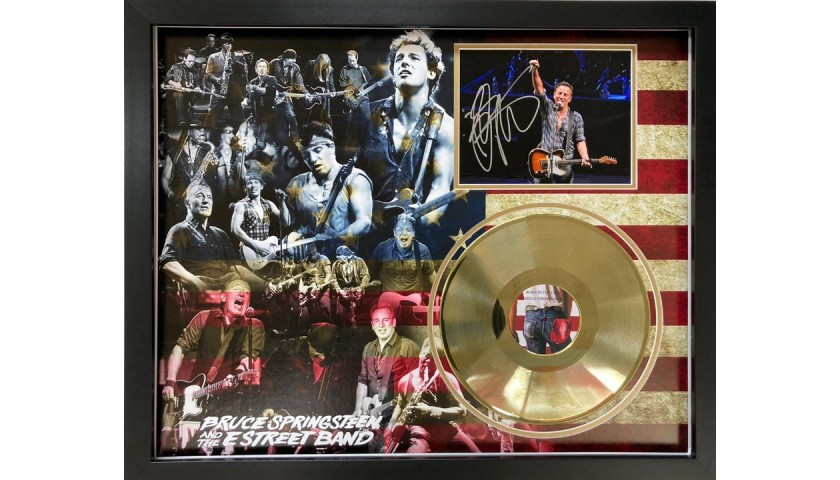 Bruce Springsteen Signed and Framed Photo And Gold Disc Display