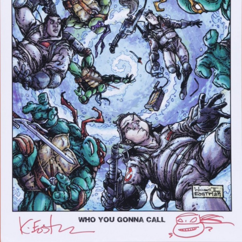 Kevin Eastman Signed "Who You Gonna Call?" Print with Hand-Drawn Sketch
