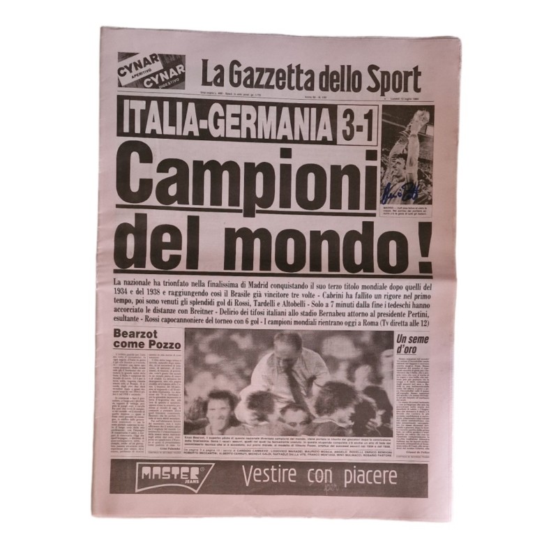 La Gazzetta dello Sport Autografata da Dino Zoff