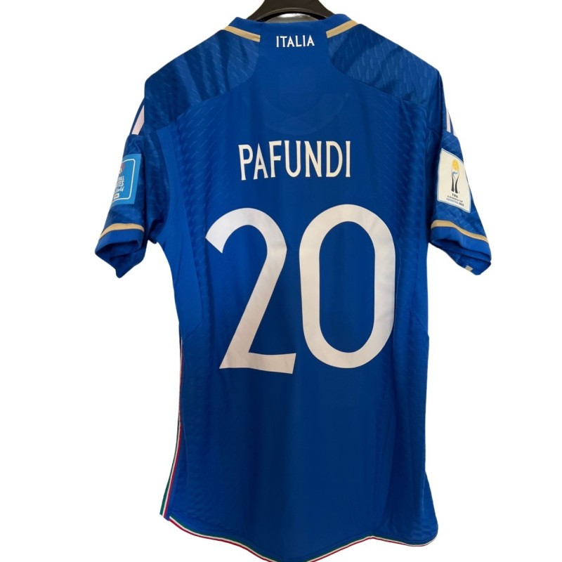 Pafundi's Italy U20 Match Shirt, WC 2023