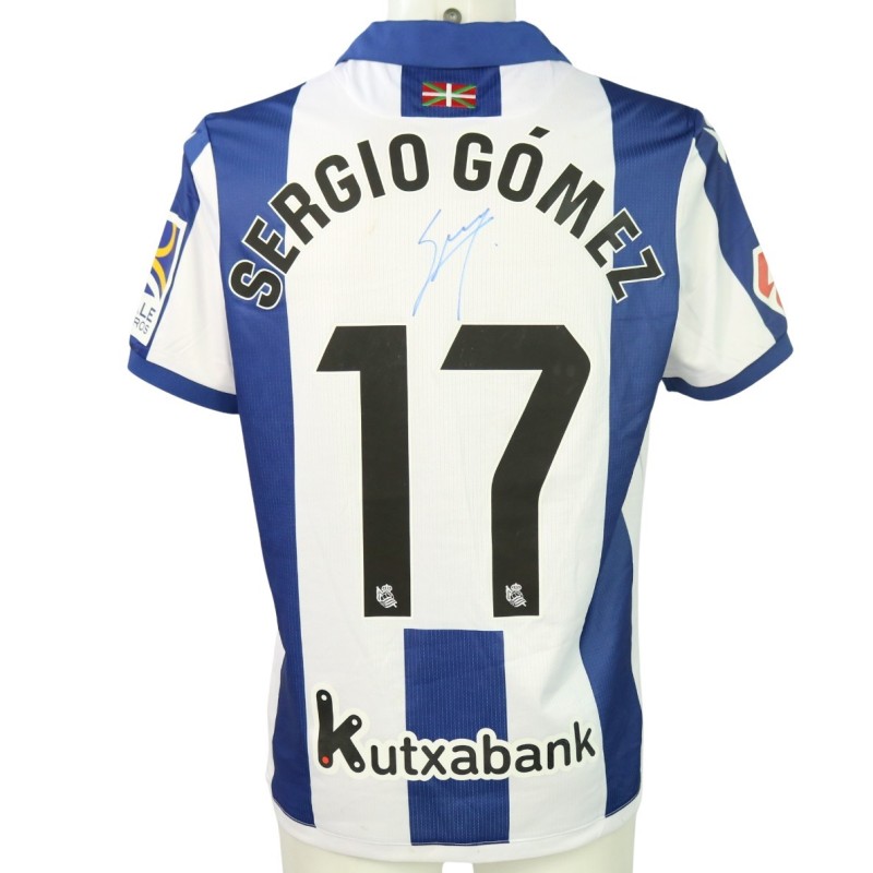 Sergio Gómez's Signed Unwashed Shirt, Real Sociedad vs Atletico Madrid 2024