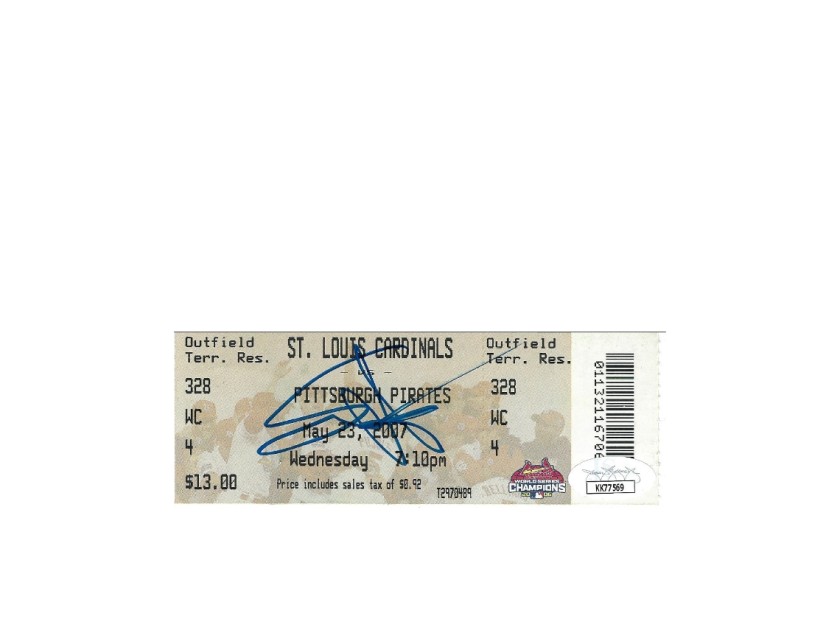 Sammy Hagar Signed Ticket, St. Louis Cardinals vs. Pittsburgh Pirates (May 23, 2007) — JSA Certified