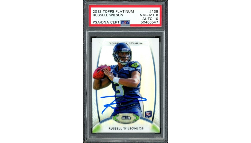 Figurina Rookie autografata da Russell Wilson 