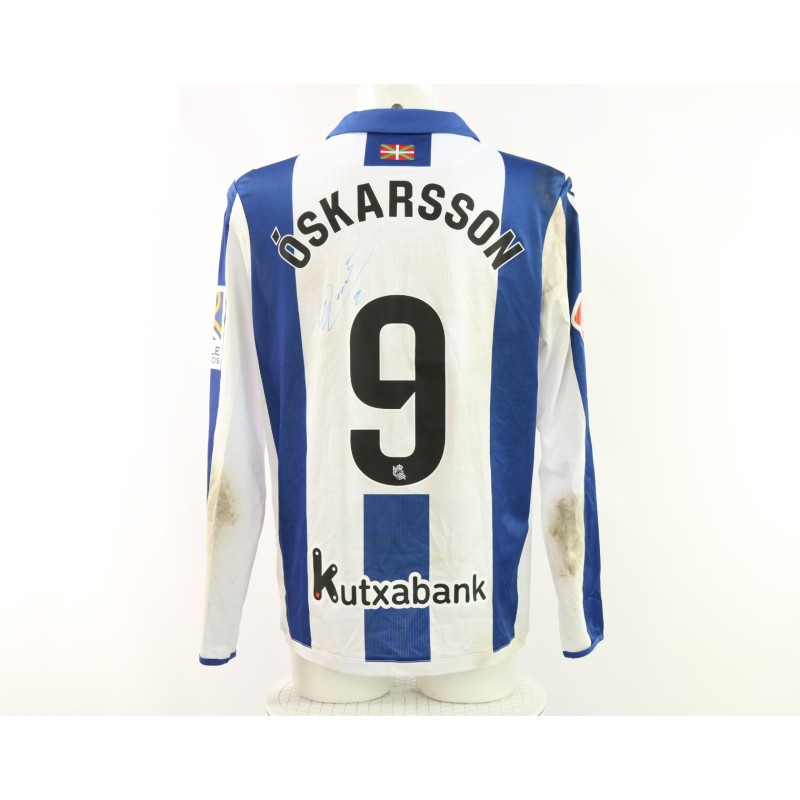 Maglia Óskarsson Real Sociedad vs Espanyol Unwashed, 2025 - Autografata