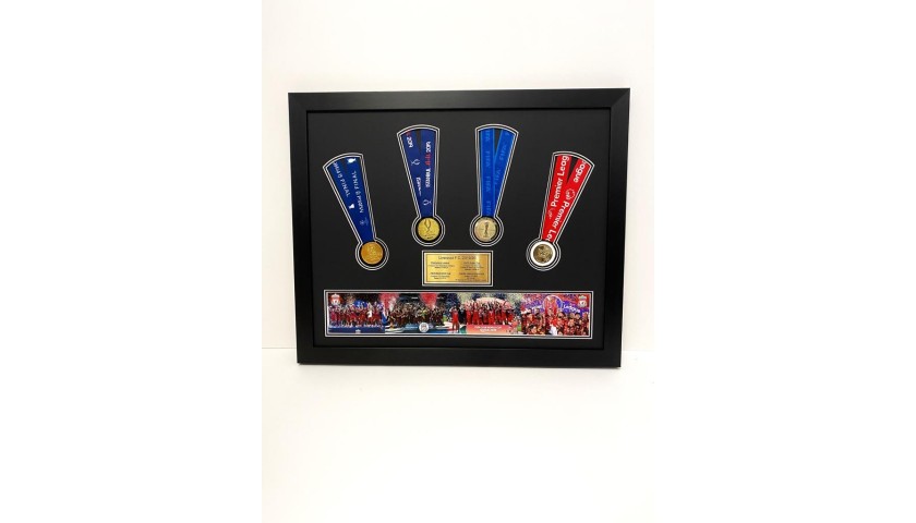 Liverpool FC - Big Four Commemorative Framed Replica Medal Display (2019/20)