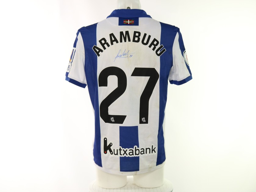 Aramburu's Real Sociedad vs Rayo Vallecano Signed Unwashed Shirt, Copa del Rey 2025